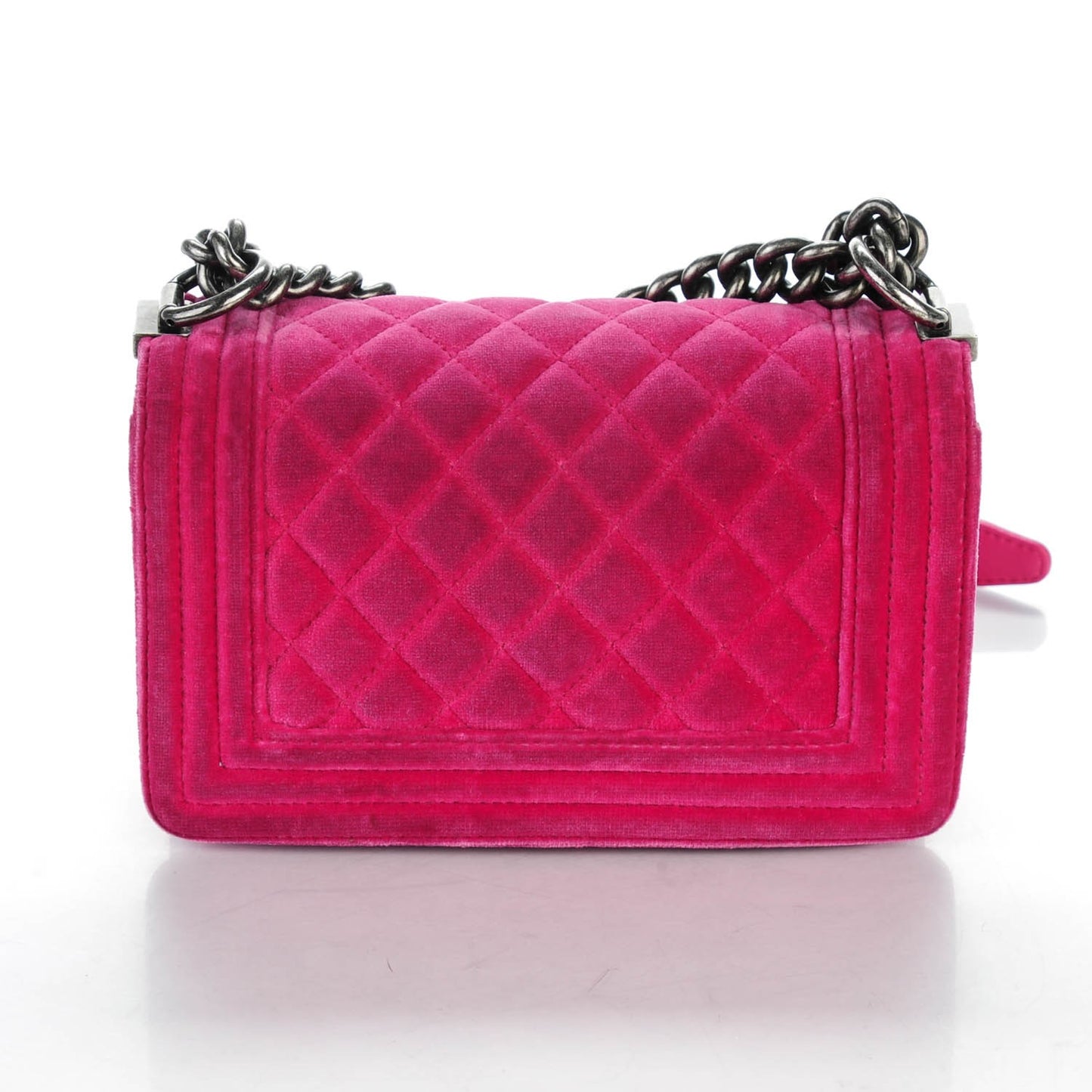 Velvet Quilted Small Boy Flap Pink
