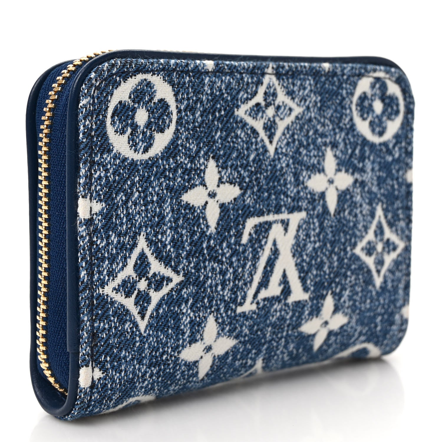 Louis Vuitton Denim Monogram Jacquard Zippy Coin Purse Bleu 3 of 6
