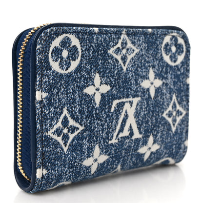 Louis Vuitton Denim Monogram Jacquard Zippy Coin Purse Bleu 3 of 6