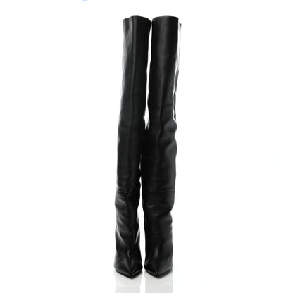 Saint Laurent Calfskin Niki 105 Thigh High Boots 38.5 Black 2 of 7