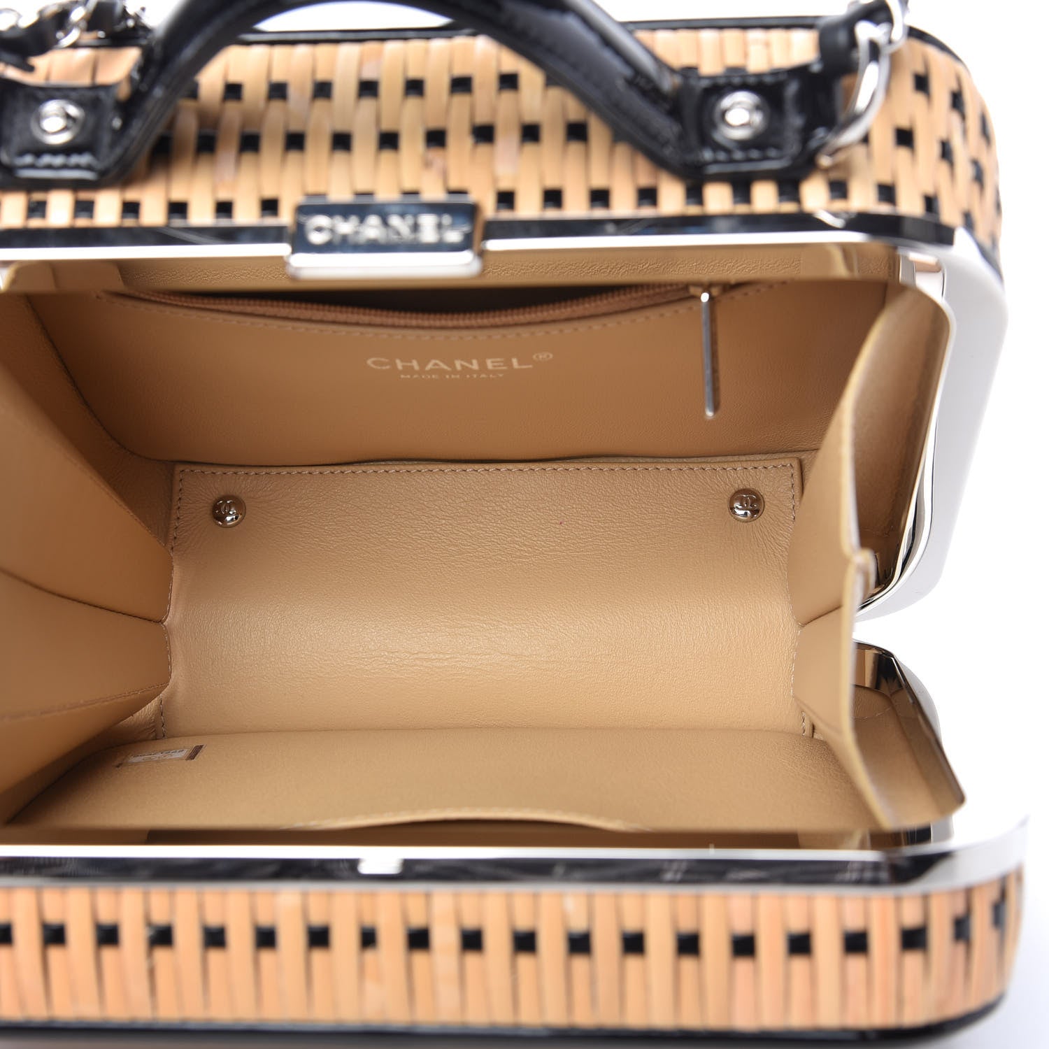 Chanel Raffia Patent Medium CC Filigree Vanity Case Black 5 of 10