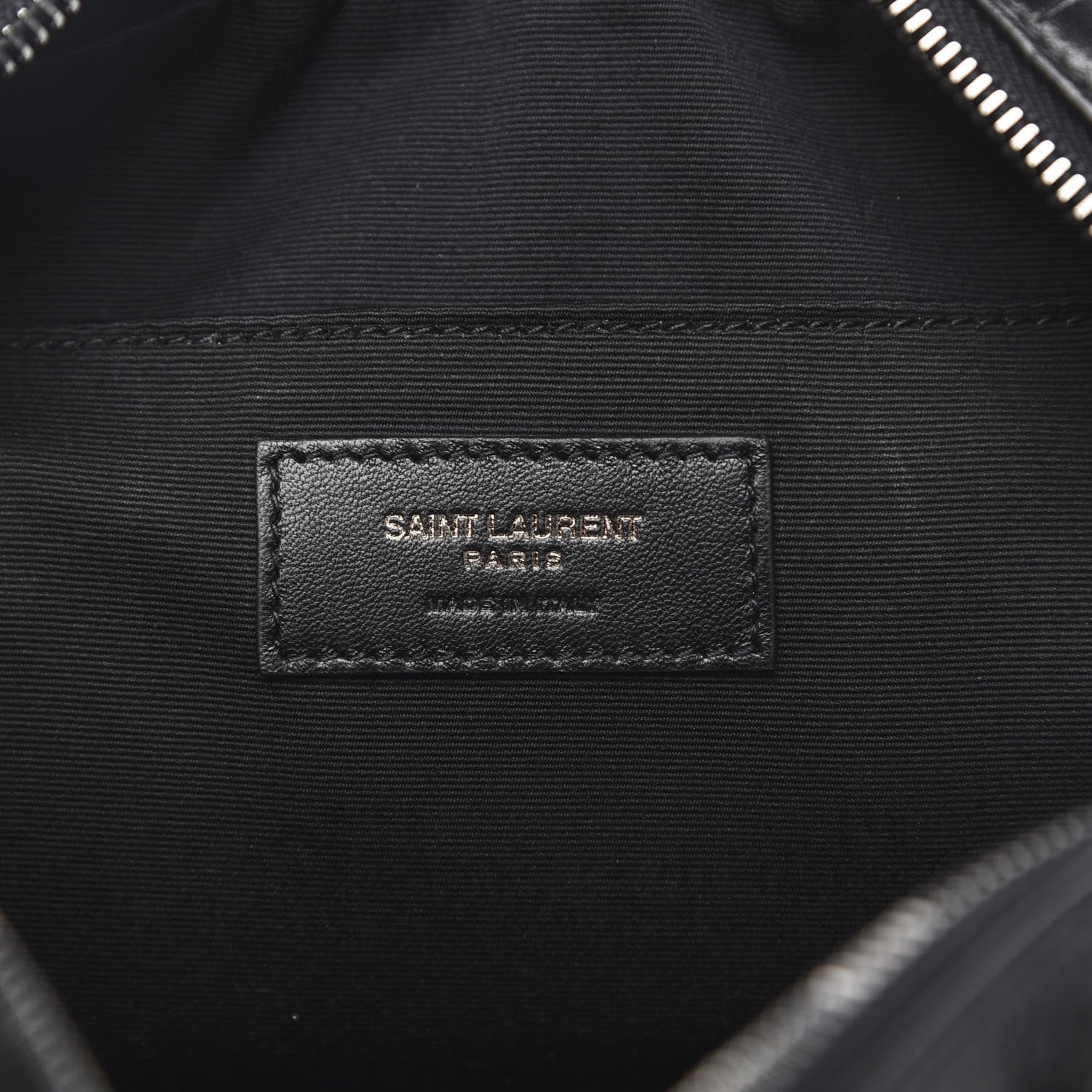 Saint Laurent Calfskin Crocodile Embossed Monogram Lou Camera Bag Black 6 of 9