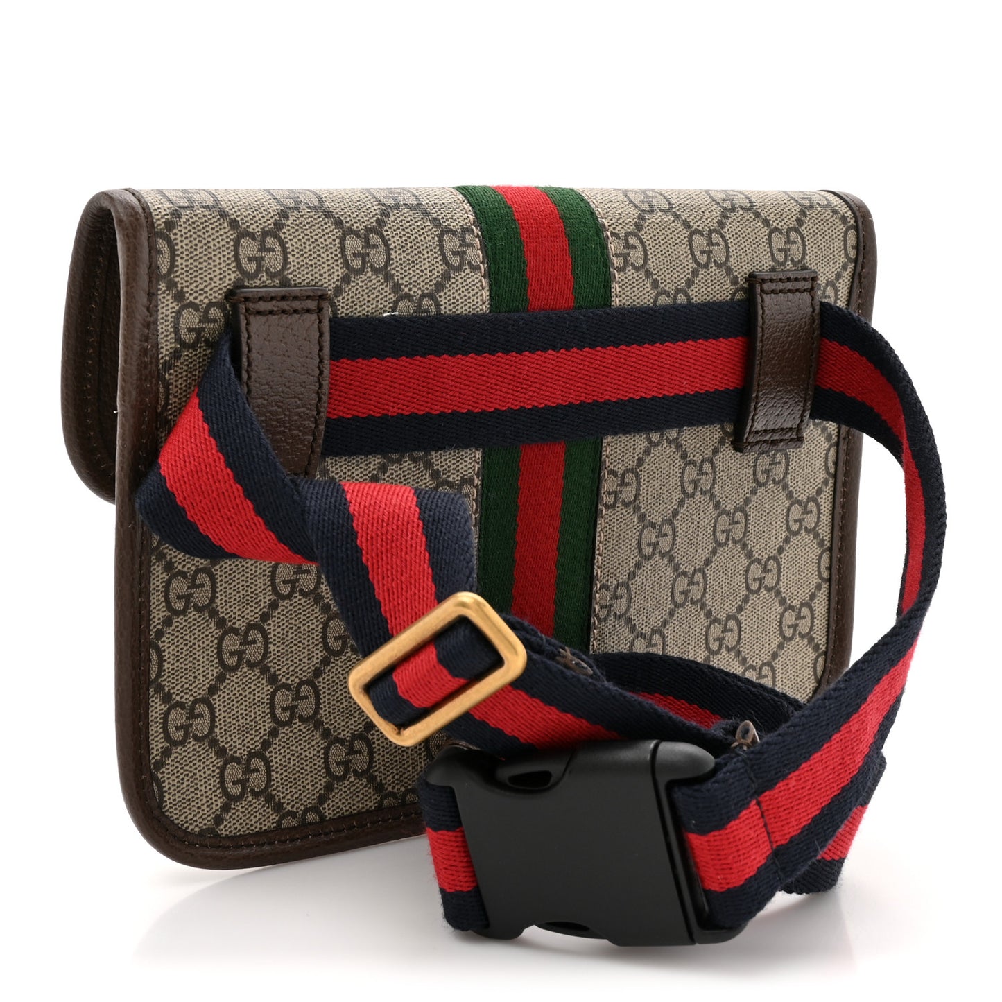 GG Supreme Monogram Web Small Ophidia Belt Bag Brown