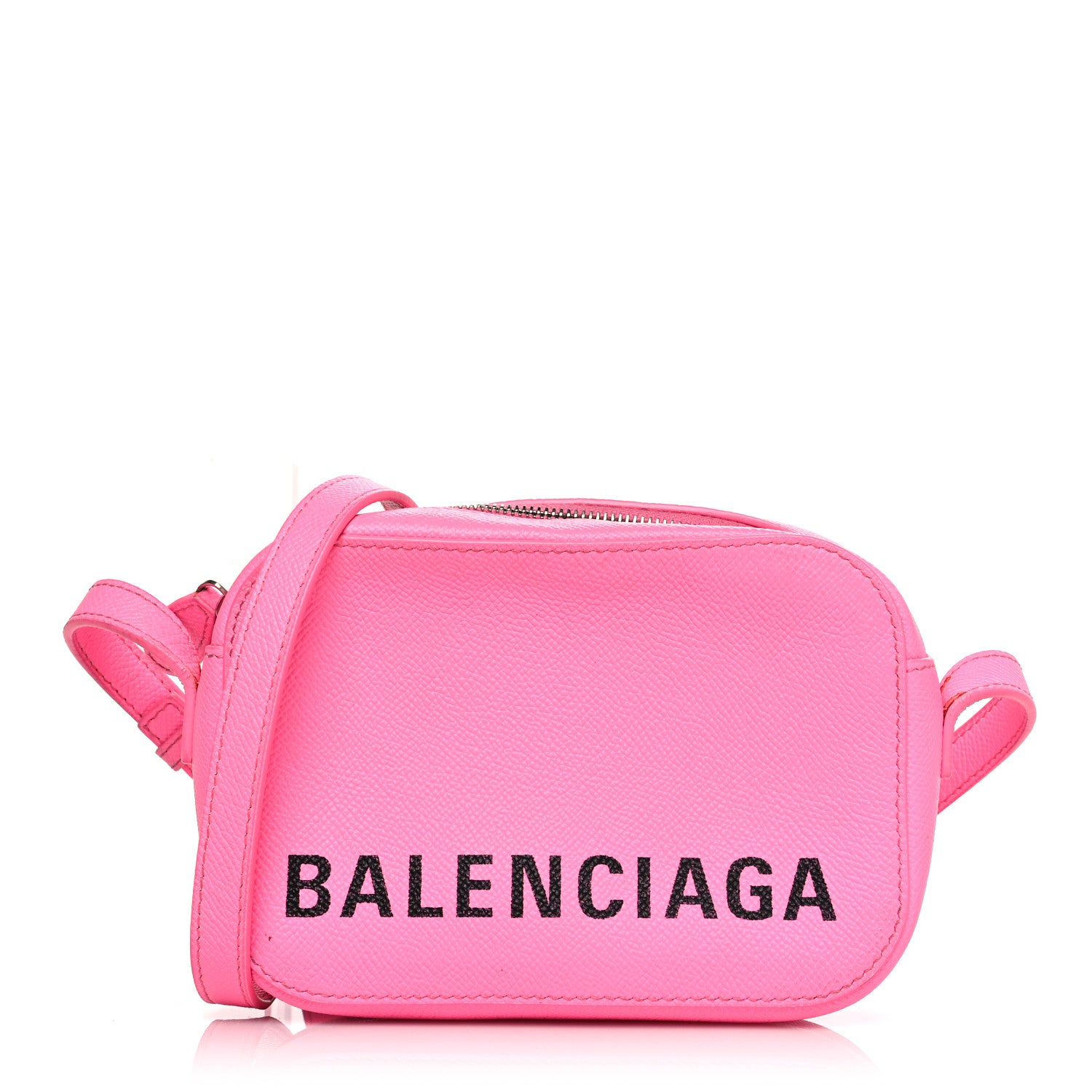 Balenciaga Grained Calfskin Logo XS Ville Camera Bag Acid Pink Black 1 of 9