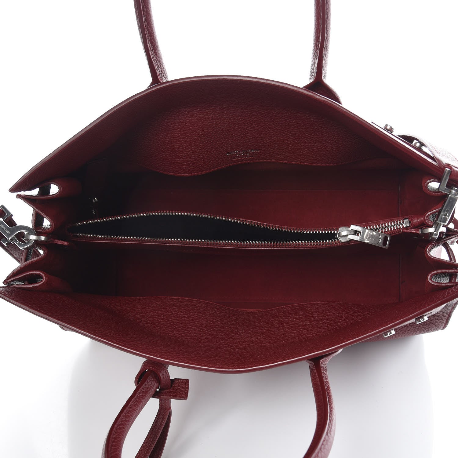 Saint Laurent Grained Calfskin Small Supple Sac De Jour Dark Pallisandre 5 of 7