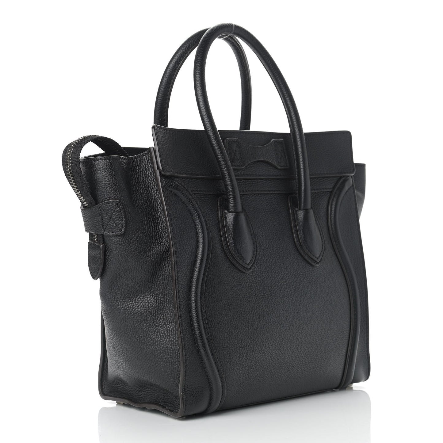 Drummed Calfskin Micro Luggage Black
