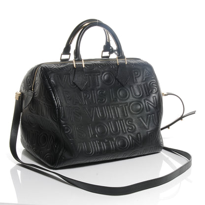 Louis Vuitton Calfskin Embossed Speedy Cube 30 Black 3 of 8