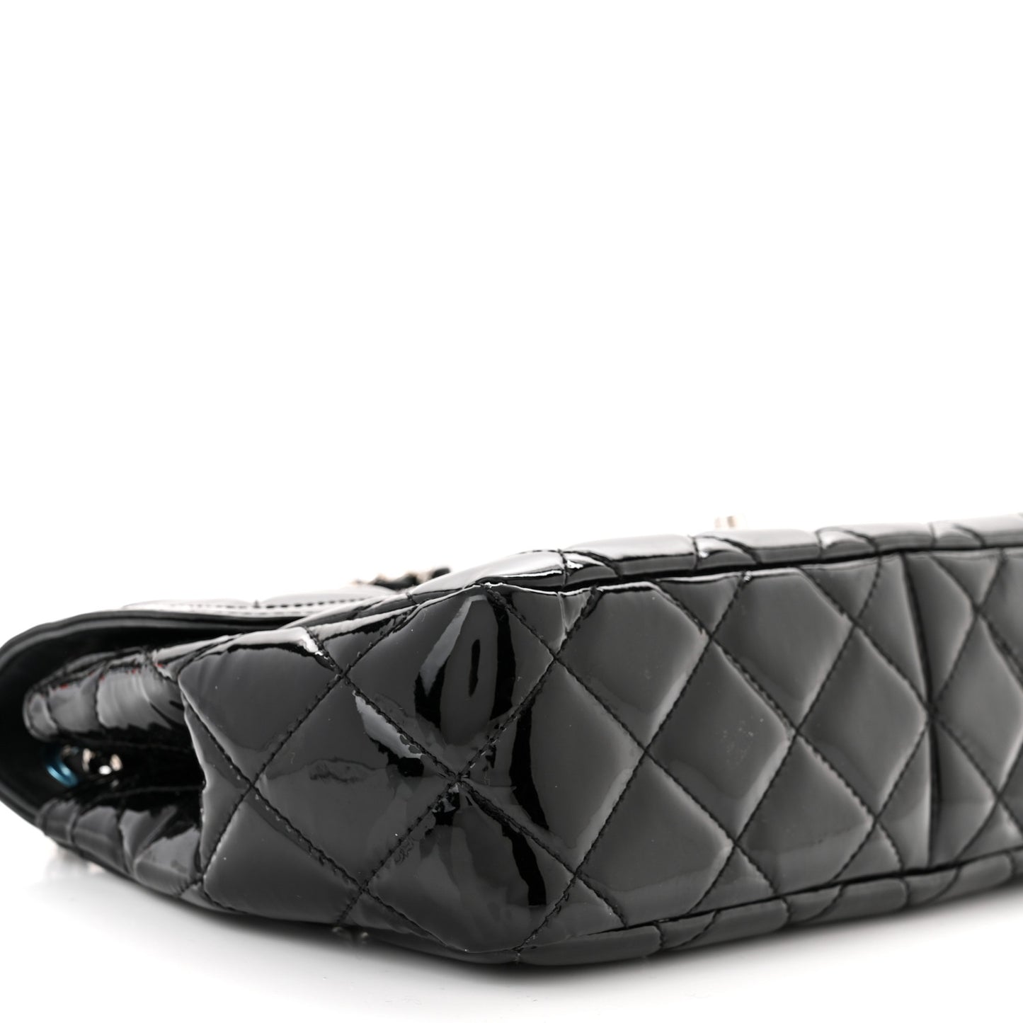 Patent Quilted Large Coco Shine Flap Black