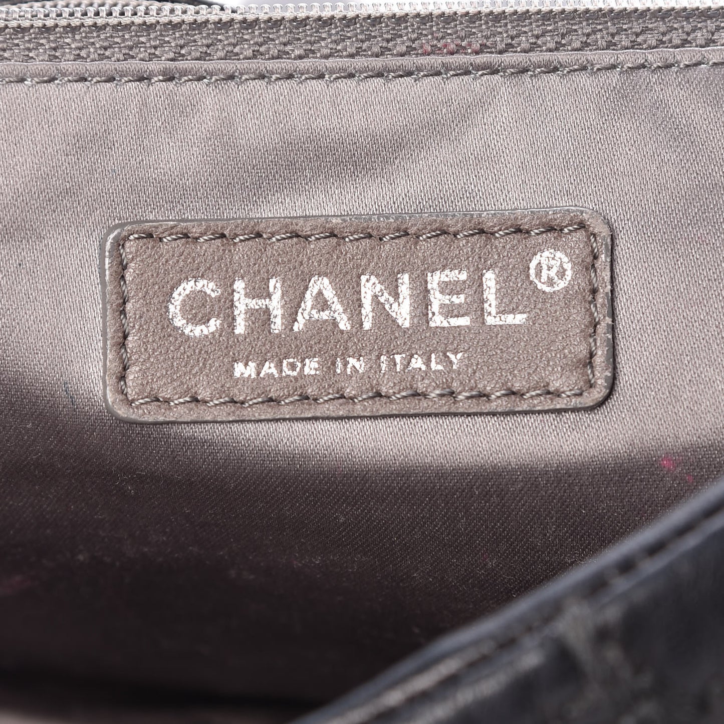 Lambskin Tweed Double Stitch Flap Black