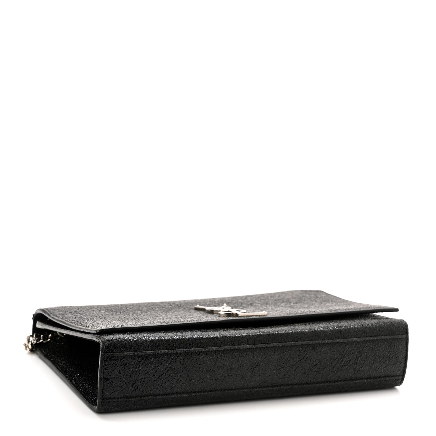 Metallic Sparkle Calfskin Medium Monogram Kate Satchel Black