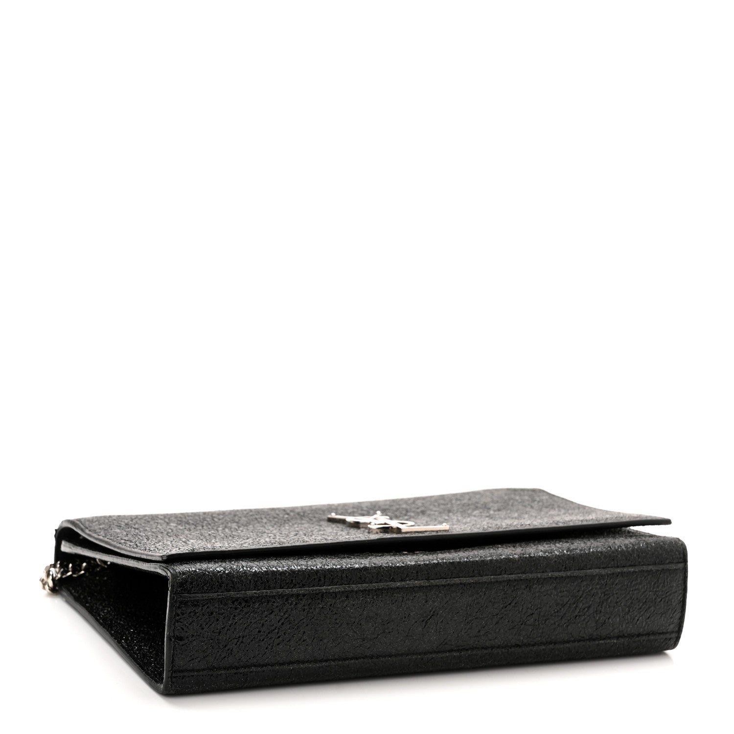 Saint Laurent Metallic Sparkle Calfskin Medium Monogram Kate Satchel Black 4 of 13