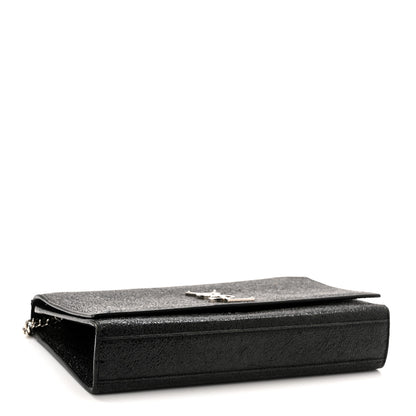 Saint Laurent Metallic Sparkle Calfskin Medium Monogram Kate Satchel Black 4 of 13