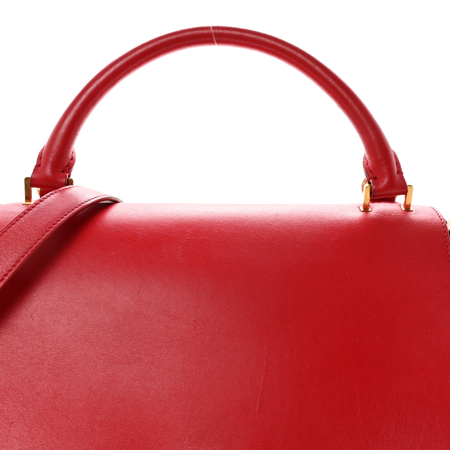 Satin Baby Grained Calfskin Small Tri-Color Trapeze Carmin