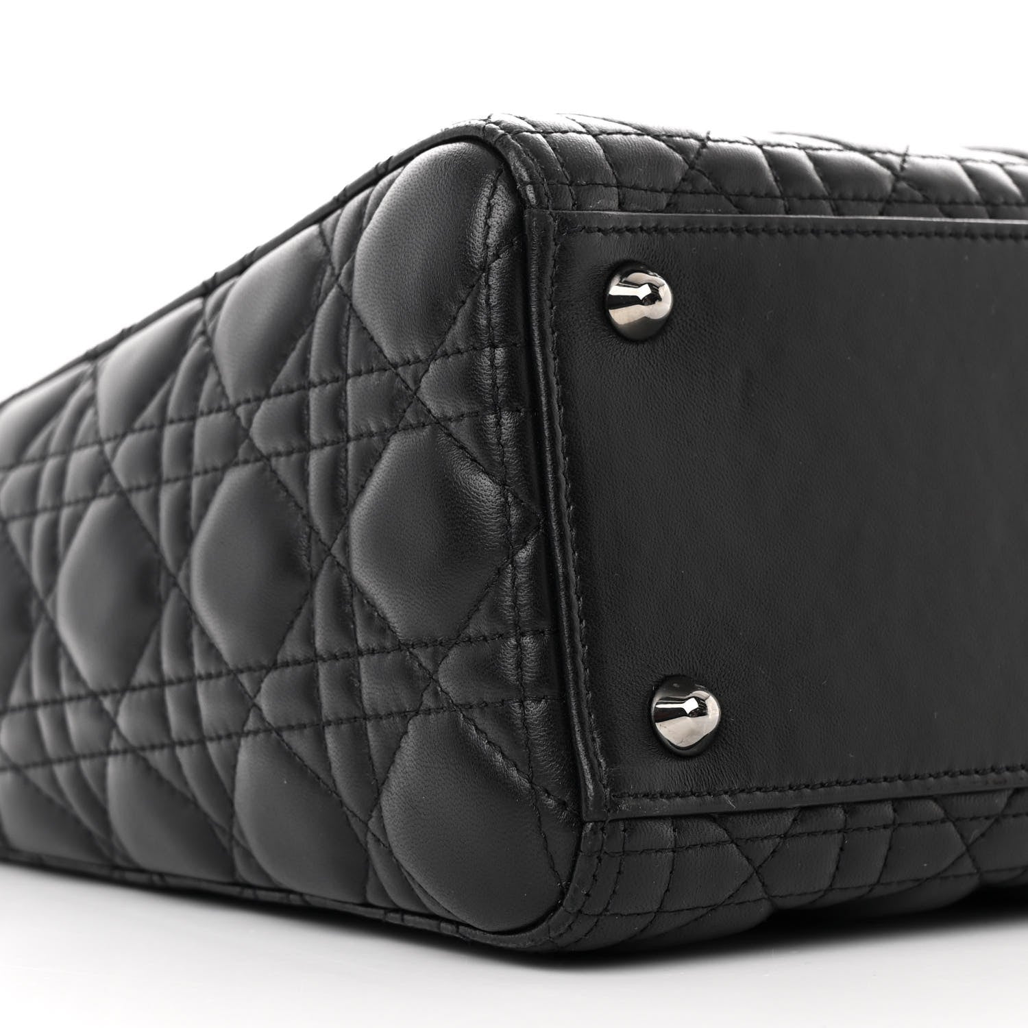 Christian Dior Lambskin Cannage Large Lady Dior Black 9 of 10