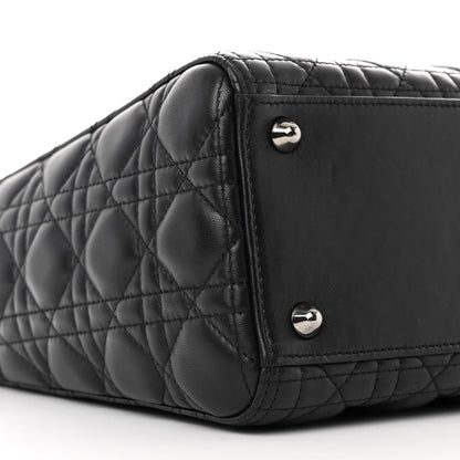 Christian Dior Lambskin Cannage Large Lady Dior Black 9 of 10