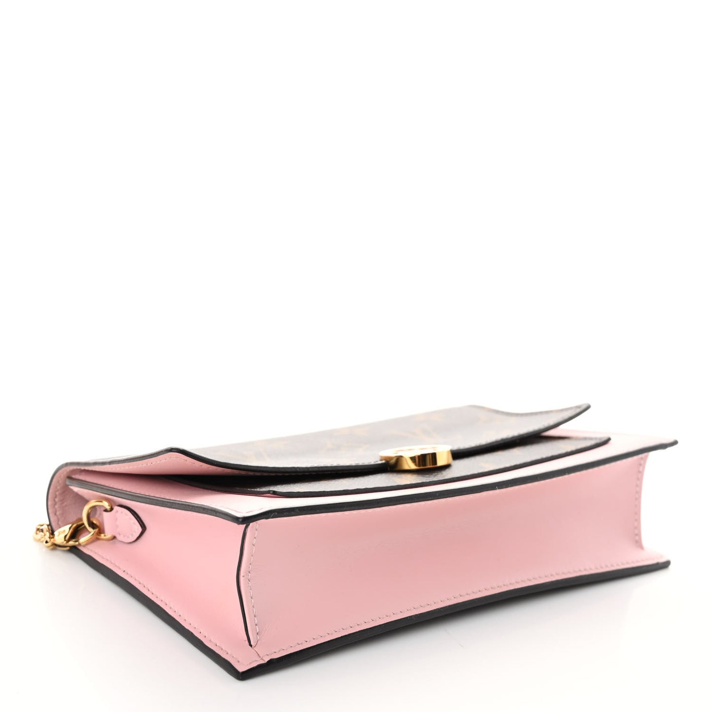 Monogram Flore Chain Wallet Rose Ballerine