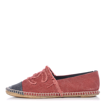 Chanel Toile CC Espadrilles 39 Red Black 1 of 12