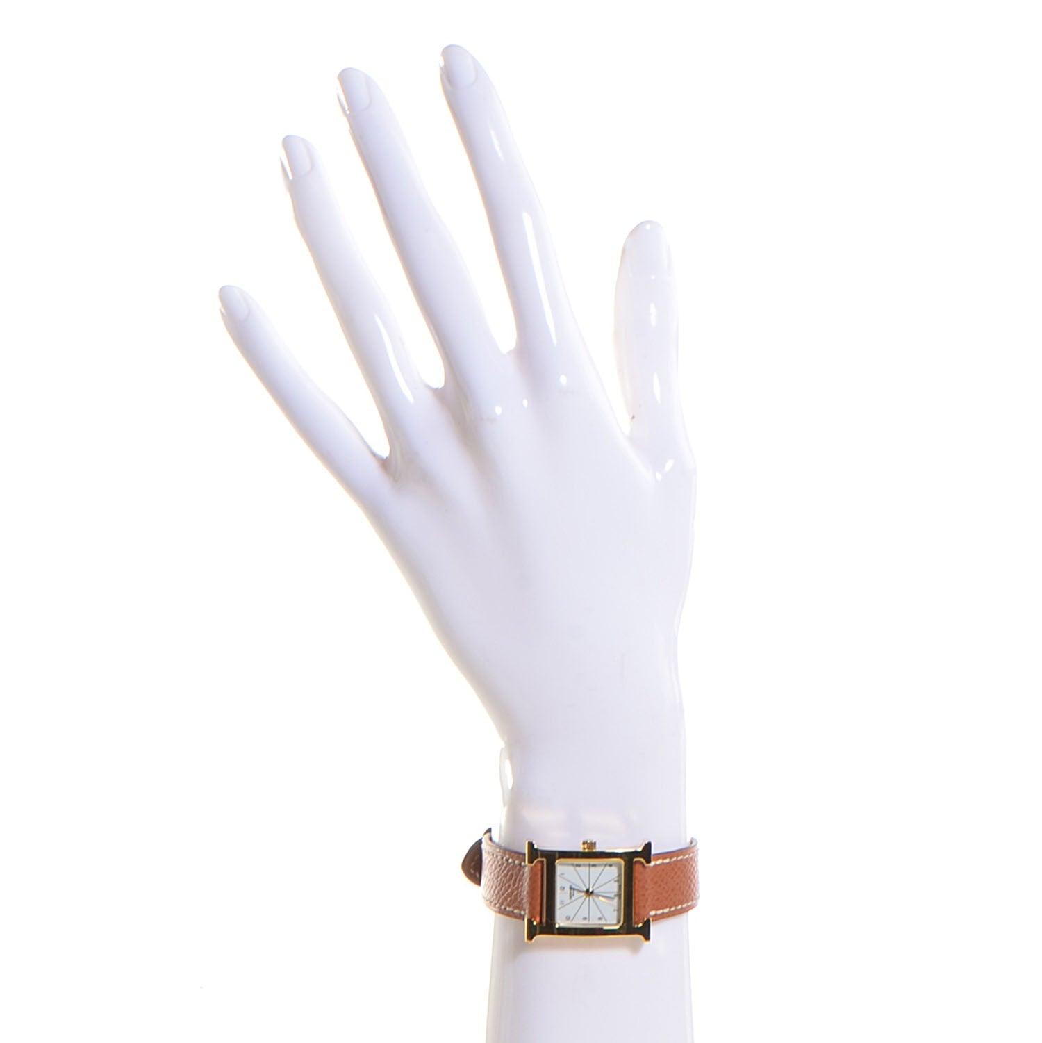 Hermes Stainless Steel Epsom 21mm Heure H Hour Quartz Watch Gold 2 of 9