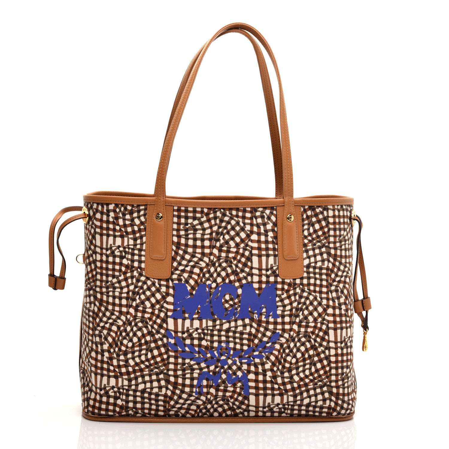 MCM Visetos Medium Liz Reversible Shopper Tote Cognac 9 of 12