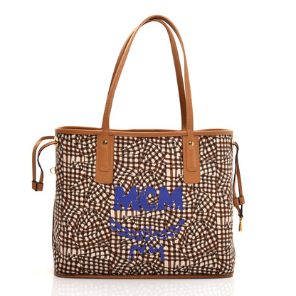 MCM Visetos Medium Liz Reversible Shopper Tote Cognac 9 of 12