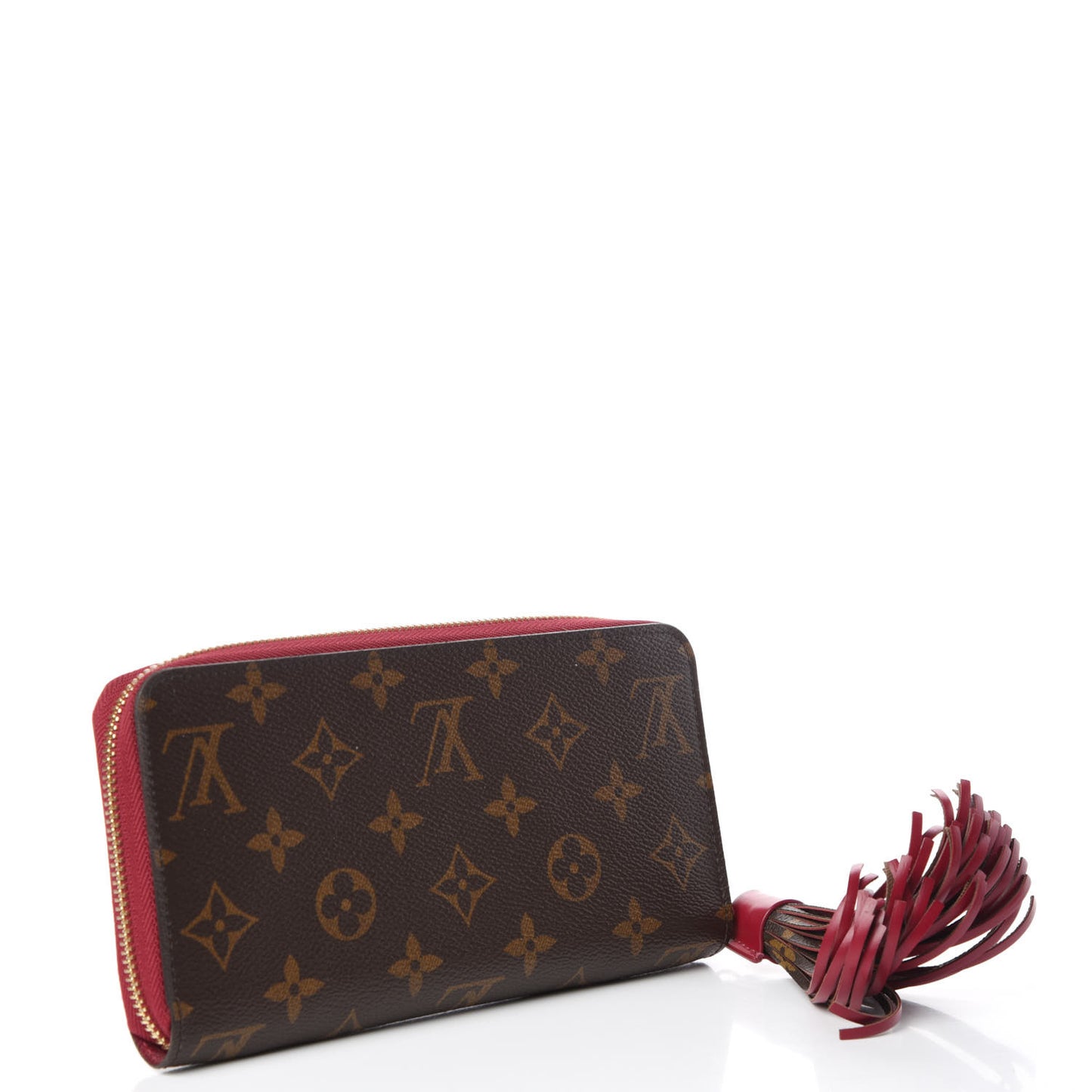 Monogram Pompon Zippy Wallet Fuchsia