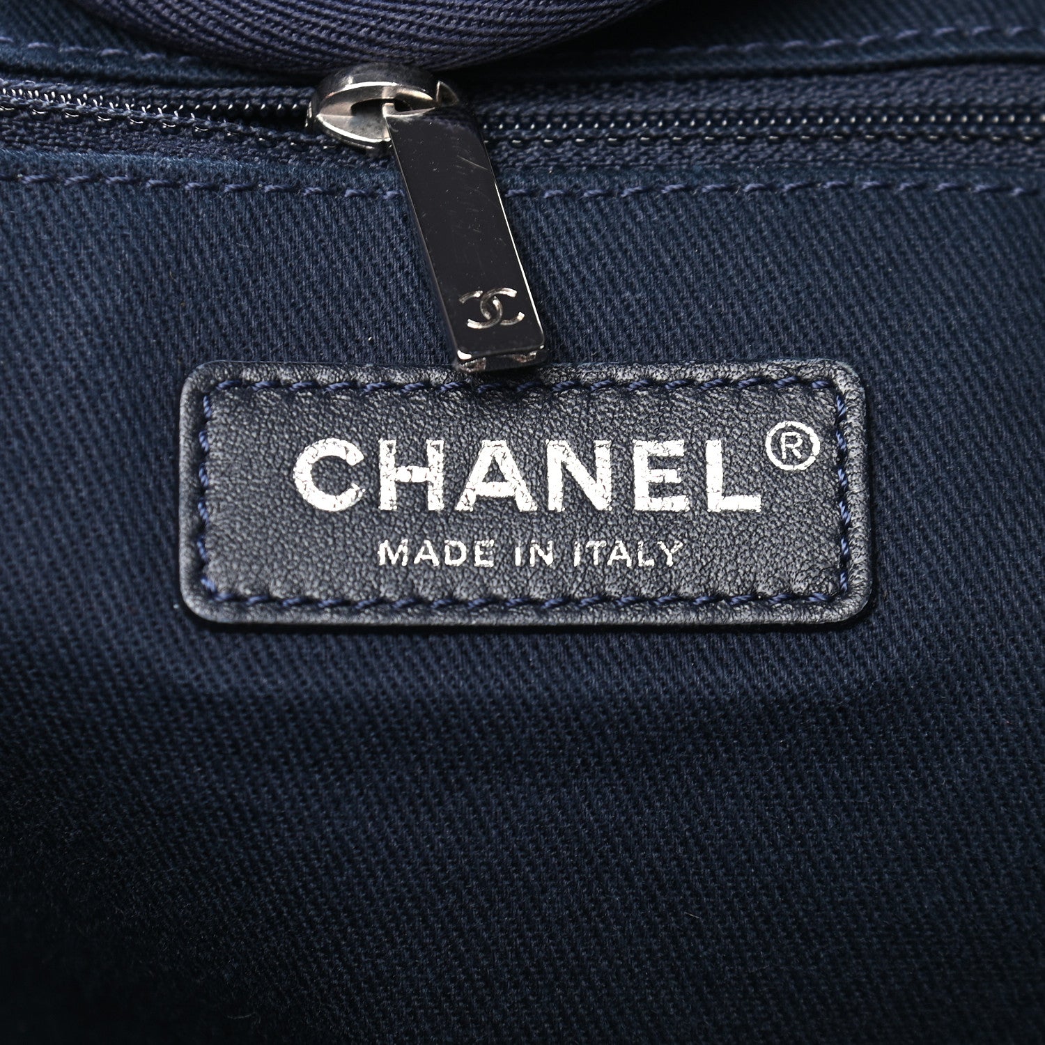 Chanel Denim Large Deauville Tote Blue Orange 6 of 9