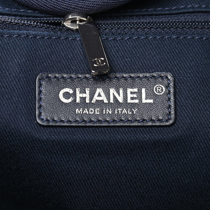 Chanel Denim Large Deauville Tote Blue Orange 6 of 9