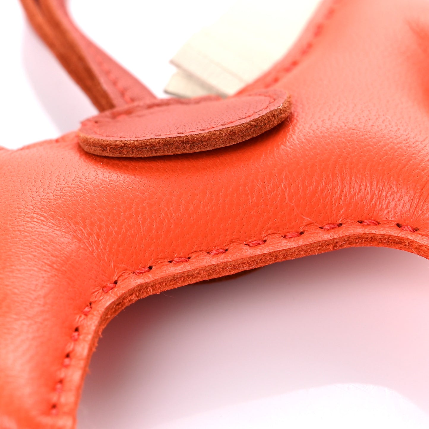 Milo Lambskin Grigri Rodeo Horse Bag Charm PM Orange Poppy Craie Terre Battue