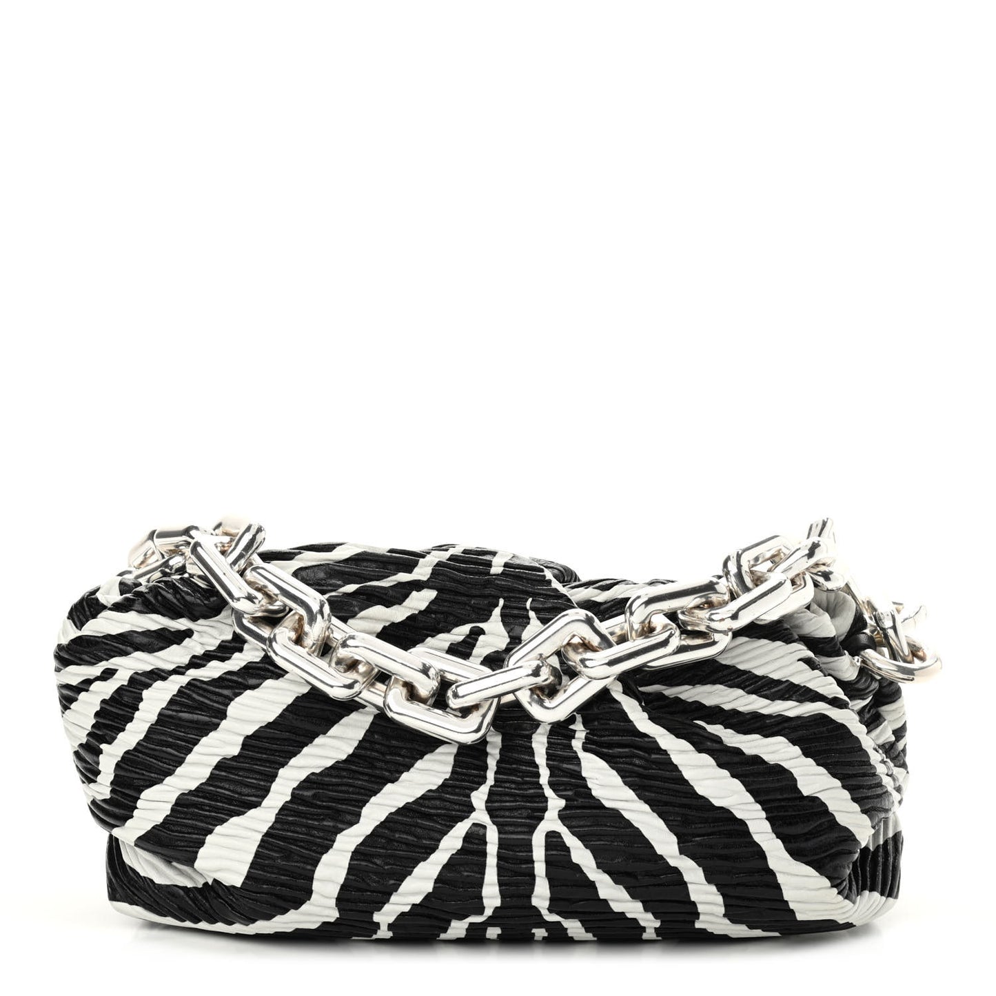 Nappa Zebra Print The Pouch Oversized Clutch White Black