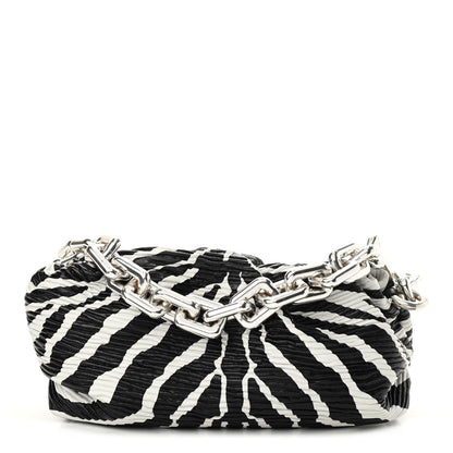 Bottega Veneta Nappa Zebra Print The Pouch Oversized Clutch White Black 1 of 10