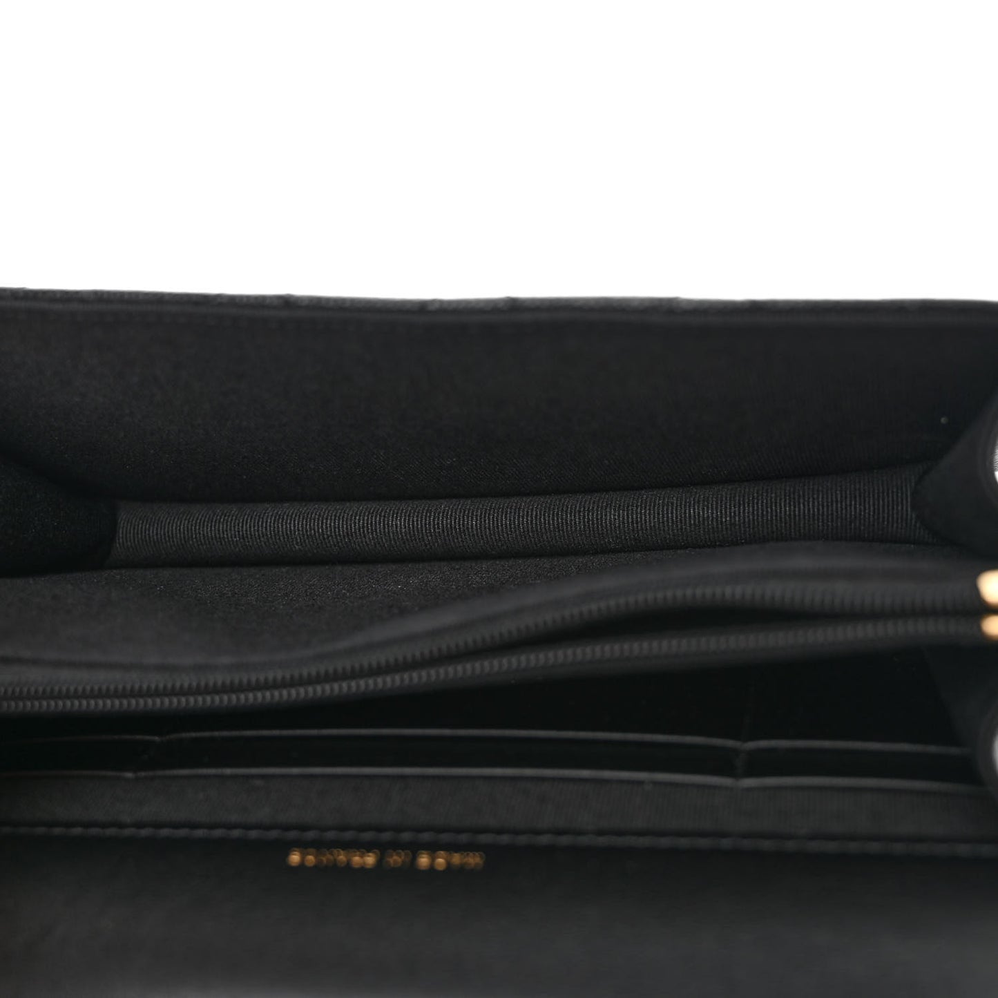 Shiny Caviar Quilted Flap Charm Wallet On Chain WOC Black