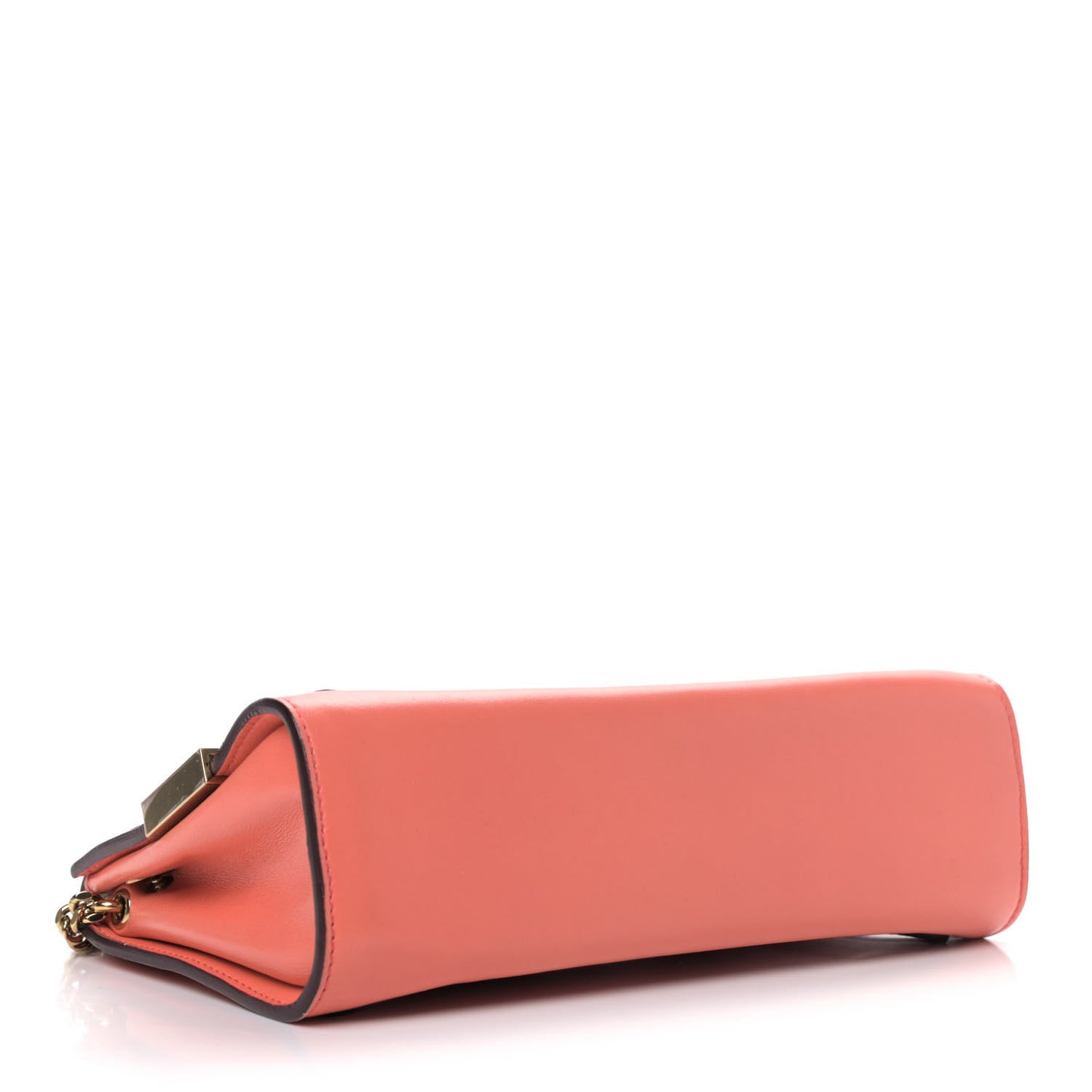 Lambskin Medium Elle Chain Clutch Coral Pop