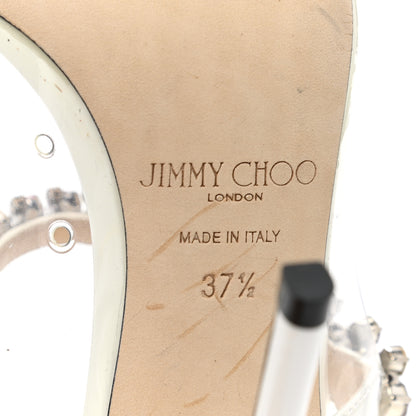 Jimmy Choo Patent Crystal Bing 100 Pumps 37.5 White Transparent 6 of 8