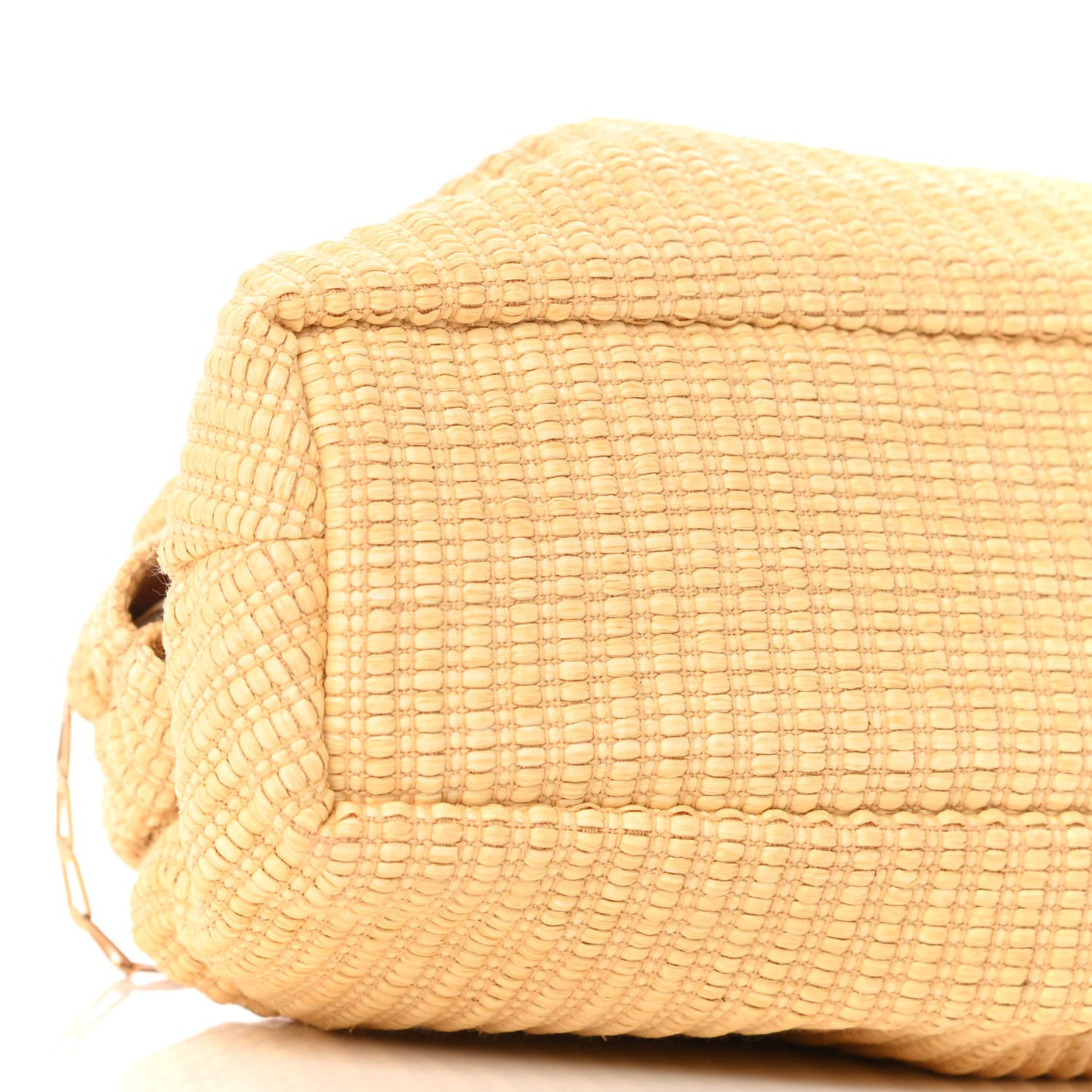 Woven Raffia Mini Cloud Chain Clutch Natural