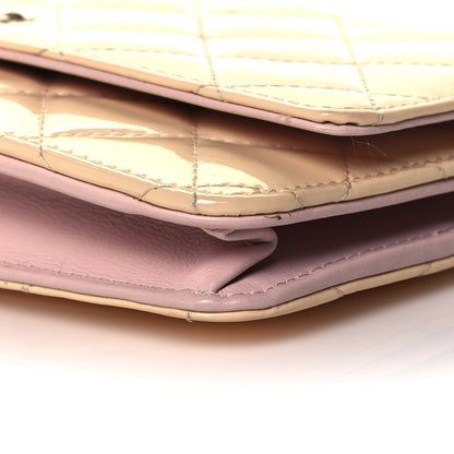 Chanel Patent Quilted Wallet On Chain WOC Pink 8 of 15