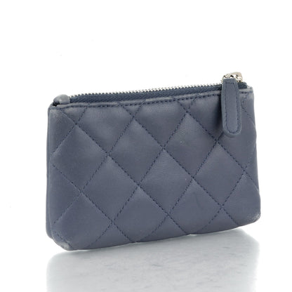Chanel Lambskin Quilted Key Holder Case Blue 3 of 9