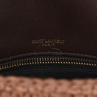 Saint Laurent Raffia Calfskin Monogram Medium Niki Chain Satchel New Nut 6 of 11