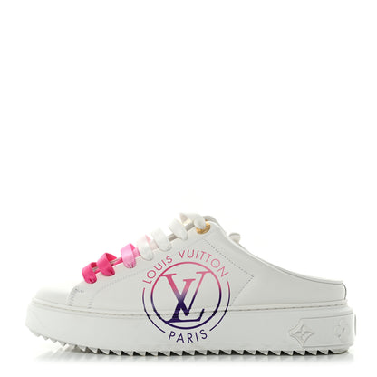 Louis Vuitton Calfskin LV Circle Printed Time Out Open Back Trainers 38 Fuchsia Pink 1 of 9