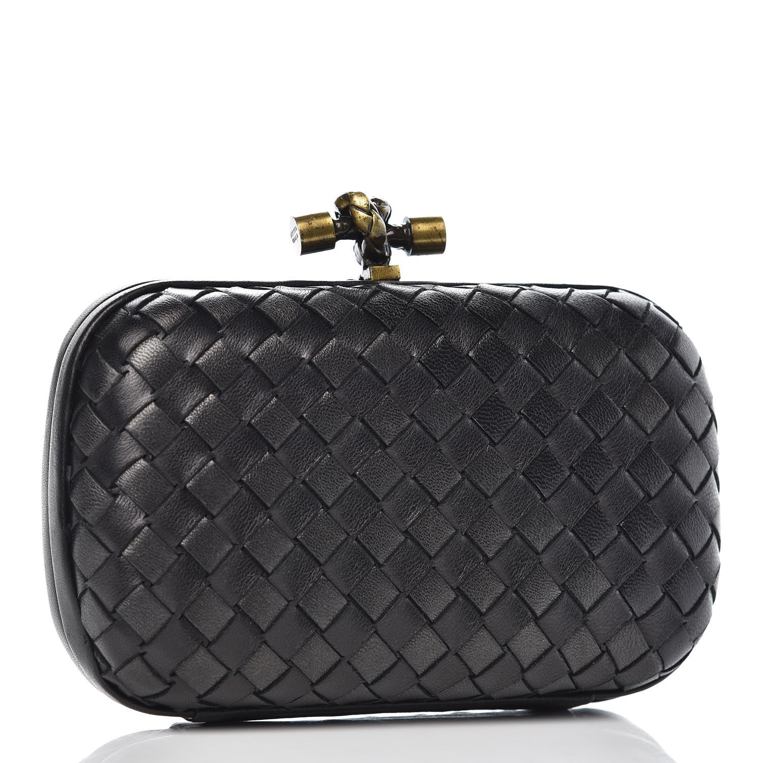 Bottega Veneta Nappa Intrecciato Knot Studded Clutch Black 3 of 15