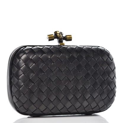 Bottega Veneta Nappa Intrecciato Knot Studded Clutch Black 3 of 15