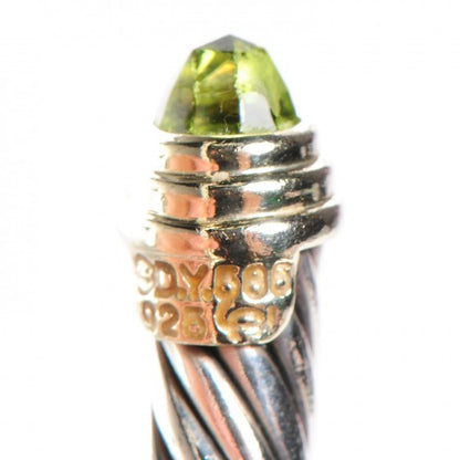 David Yurman Sterling Silver 14K Yellow Gold Peridot 5mm Cable Classics Bracelet 5 of 5