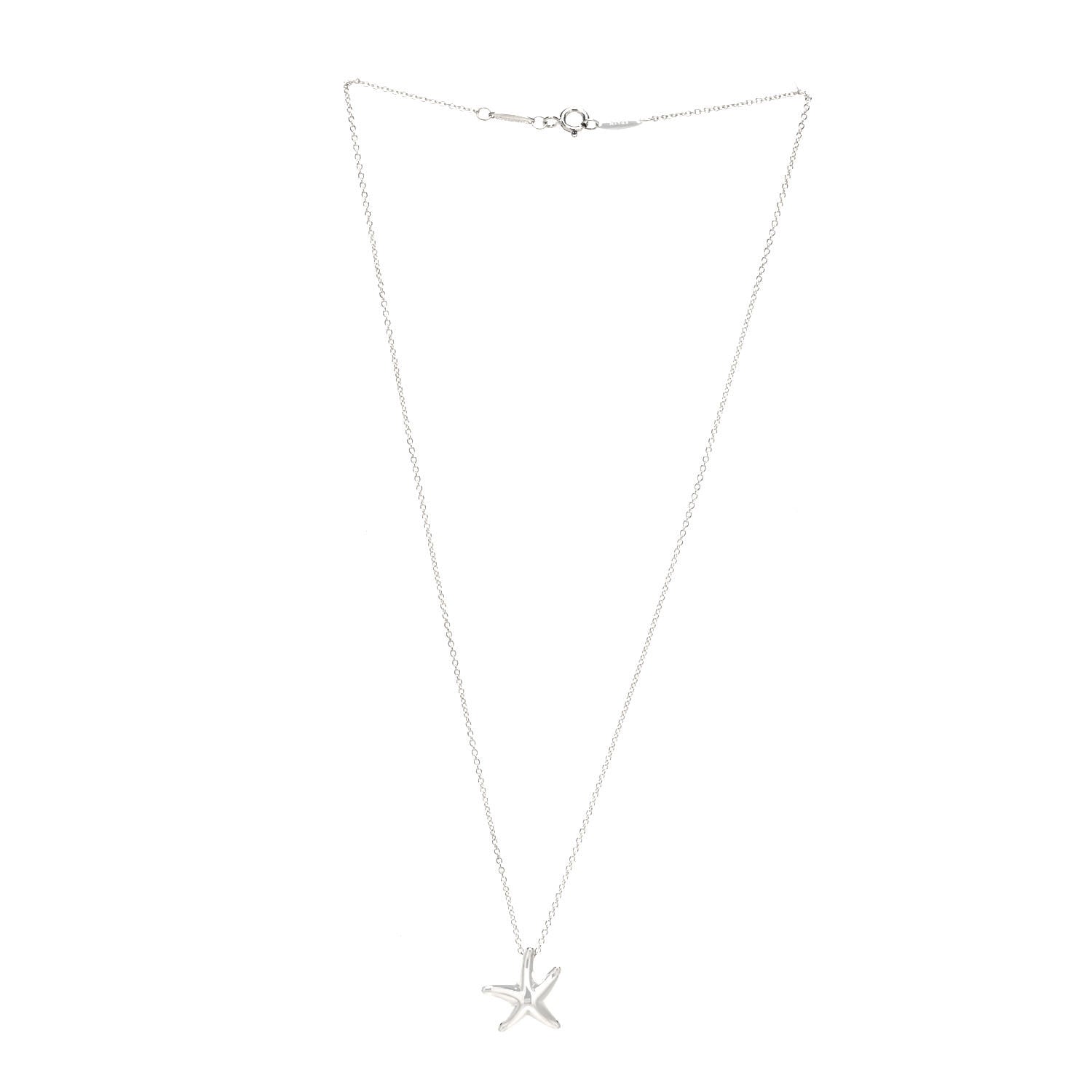 Tiffany Sterling Silver 15mm Elsa Peretti Starfish Pendant Necklace 3 of 5