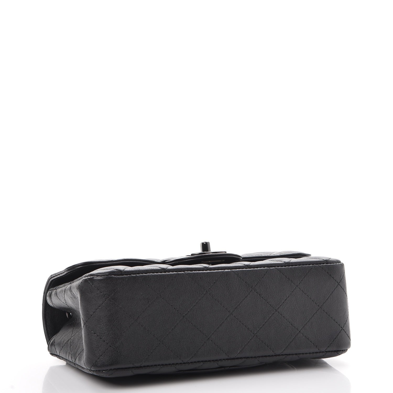 Chanel Crumpled Calfskin Quilted Mini Rectangular Flap So Black 4 of 10