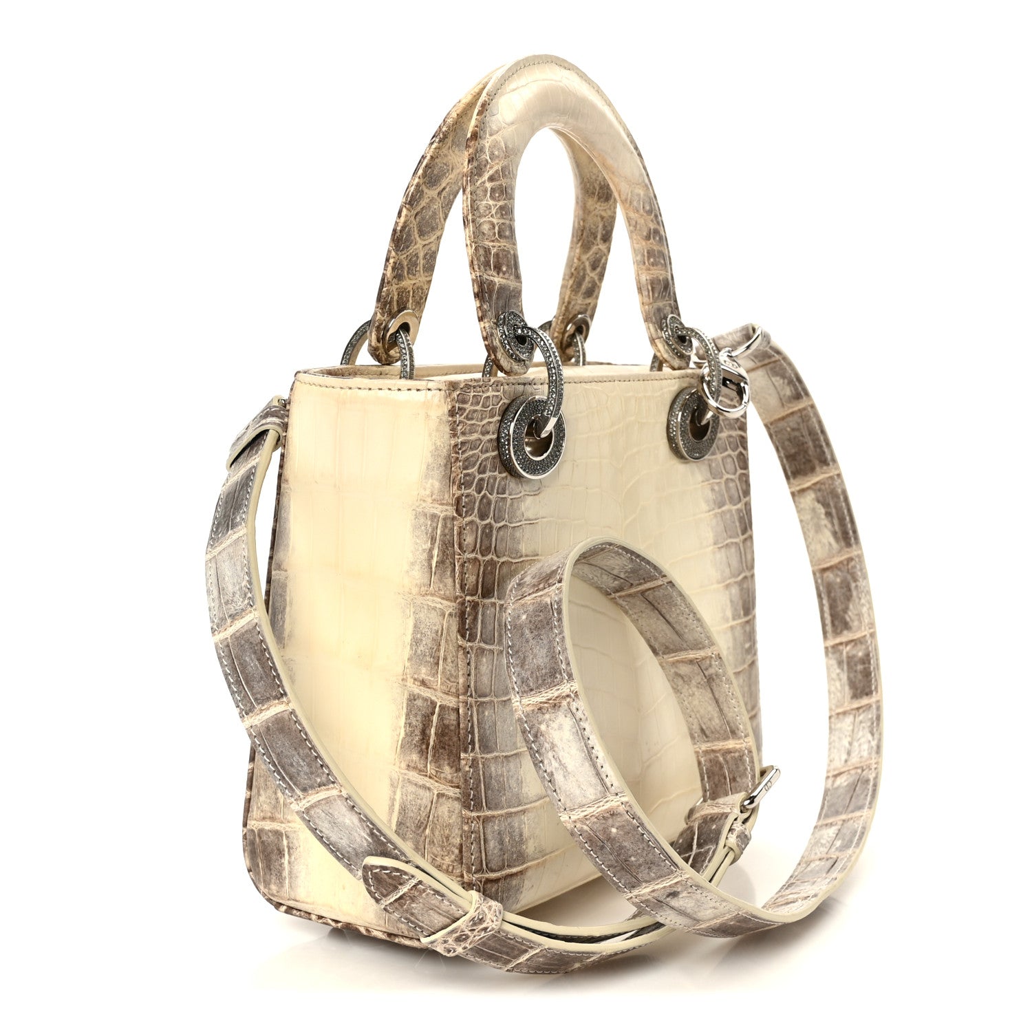 Christian Dior Niloticus Crocodile Himalaya Crystal Small Lady Dior White 3 of 11