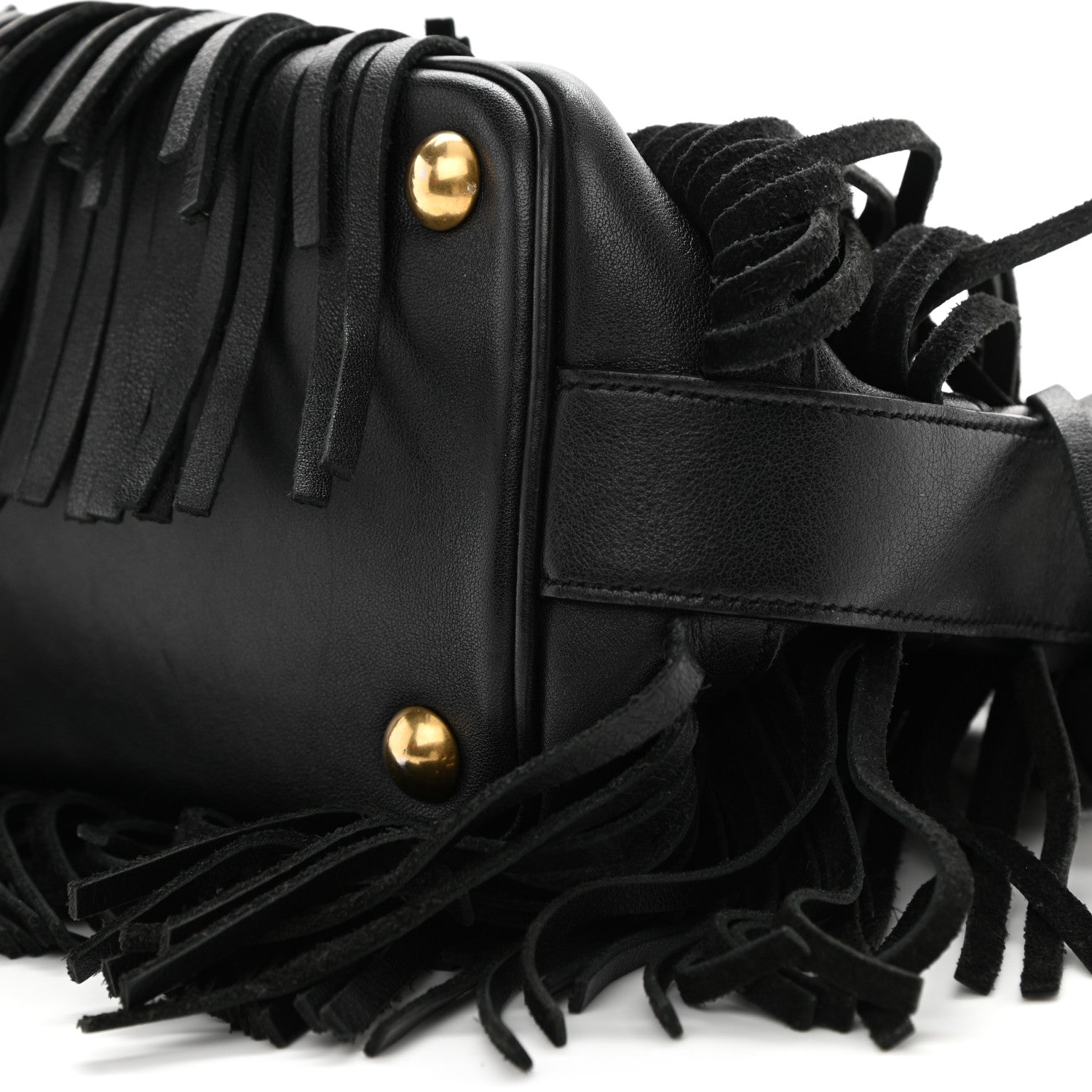 Saint Laurent Calfskin Small Emmanuelle Fringe Hobo Bag Black 21 of 27