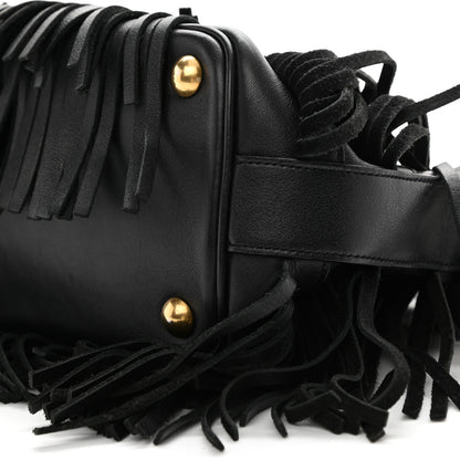 Saint Laurent Calfskin Small Emmanuelle Fringe Hobo Bag Black 21 of 27