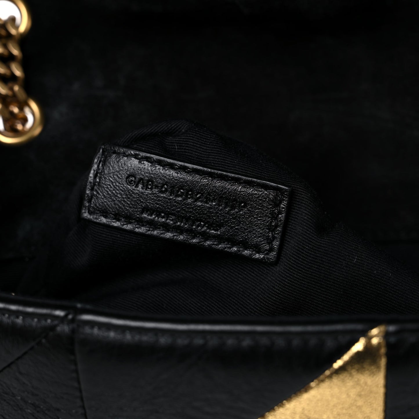 Metallic Lambskin Calfskin Patchwork Monogram Medium Jamie Black Gold