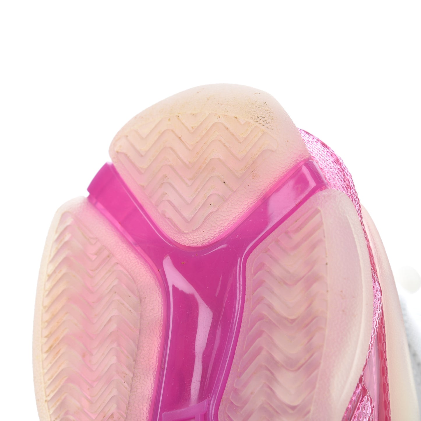 Fabric Mesh Clear Sole Womens Triple S Sneakers 37 White Pink