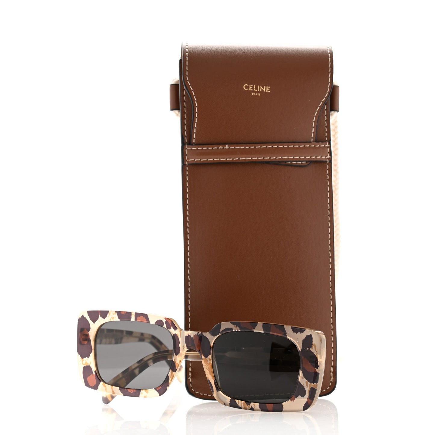 Acetate Rectangular Sunglasses CL402131 Brown Multicolor