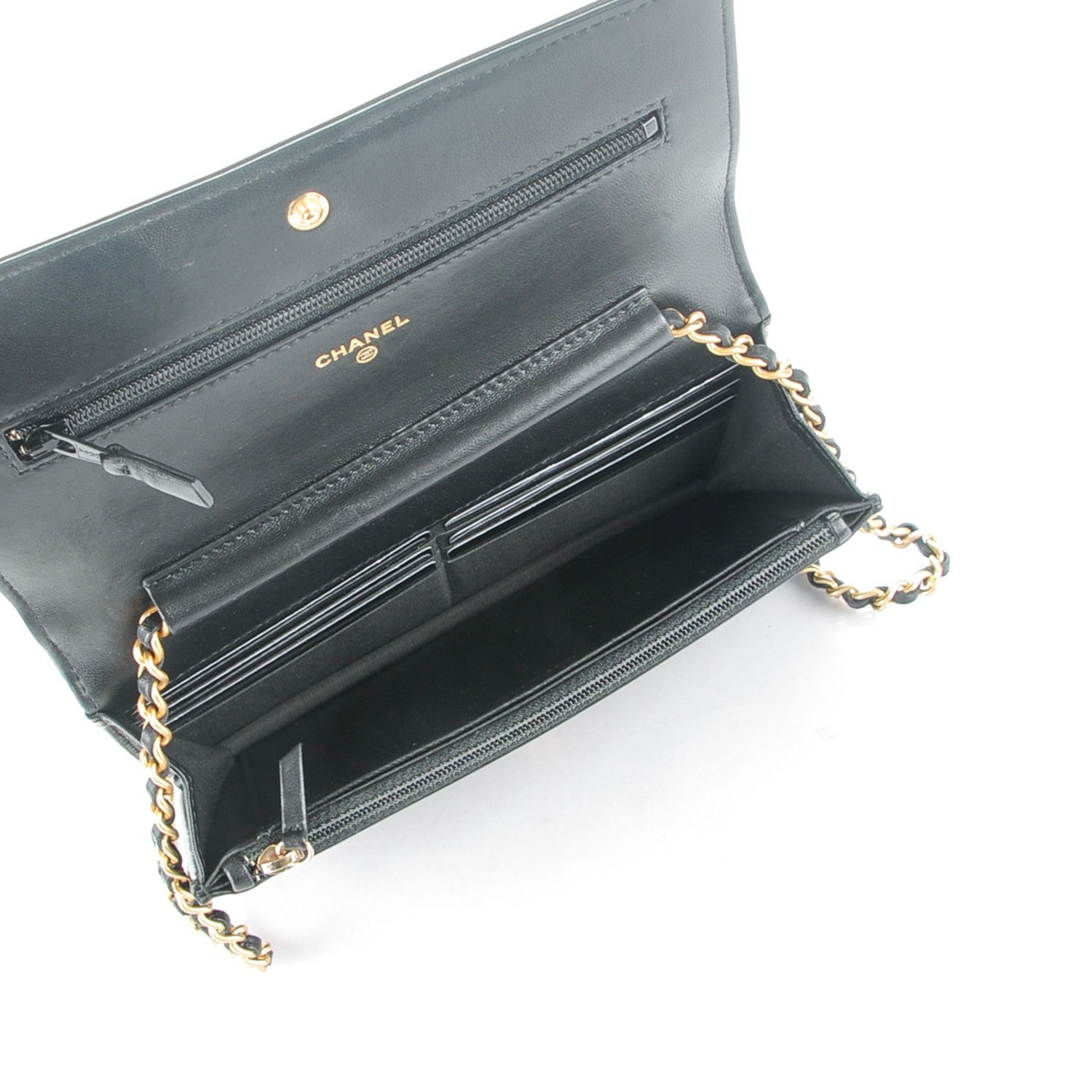 Chanel Lambskin Quilted Boy Wallet On Chain WOC Black 5 of 8